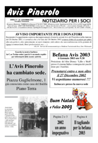 Notiziario Soci Dicembre 2002