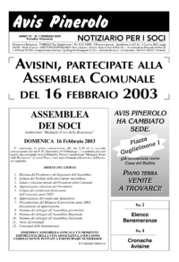 Notiziario Soci Gennaio 2003