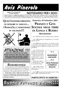 Notiziario Soci Luglio 2003