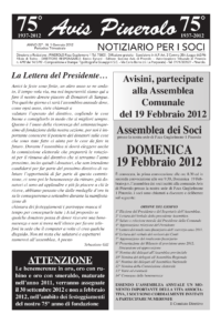 Notiziario Soci Gennaio 2012