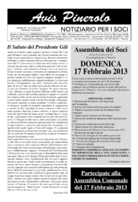Notiziario Soci Gennaio 2013